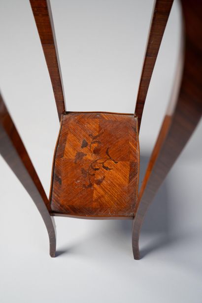 Rosewood and rosewood veneered inlaid with...