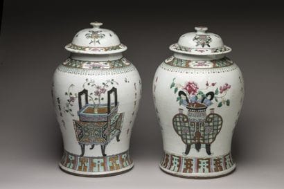 CHINA 19th century 
Pair of porcelain and...