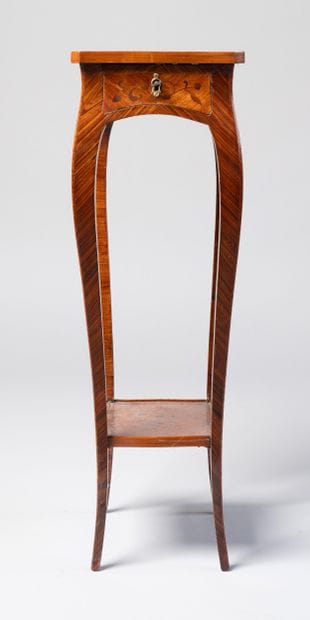 Rosewood and rosewood veneered inlaid with...