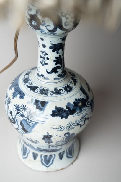 DELFT 18th century 
Earthenware bottle vase...