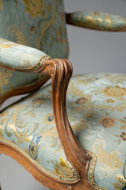 Pair of molded and carved beechwood 