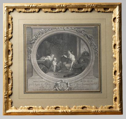 Suite of eight engravings including : 

Jean-Honoré...