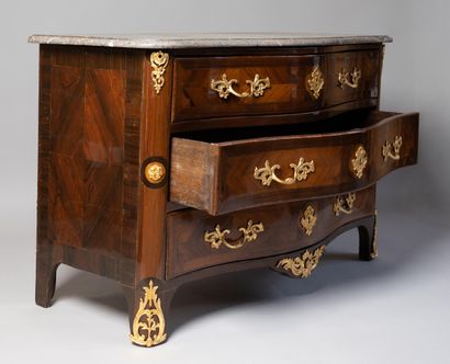 Rosewood, rosewood and amaranth veneered...
