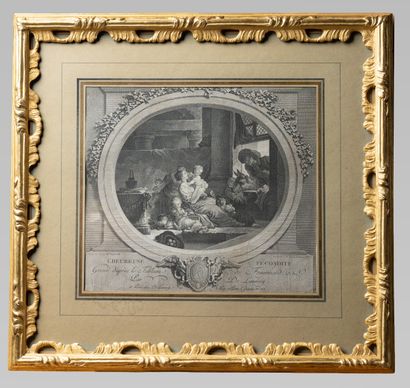 Suite of eight engravings including : 

Jean-Honoré...