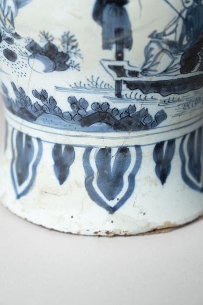 DELFT 18th century 
Earthenware bottle vase...