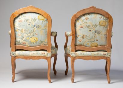 Pair of molded and carved beechwood 