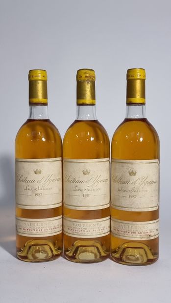 3 B CHATEAU D'YQUEM 1987 C1 Supérieur Sauternes...