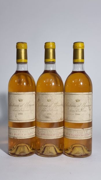 3 B CHATEAU D'YQUEM 1986 C1 Supérieur Sauternes...