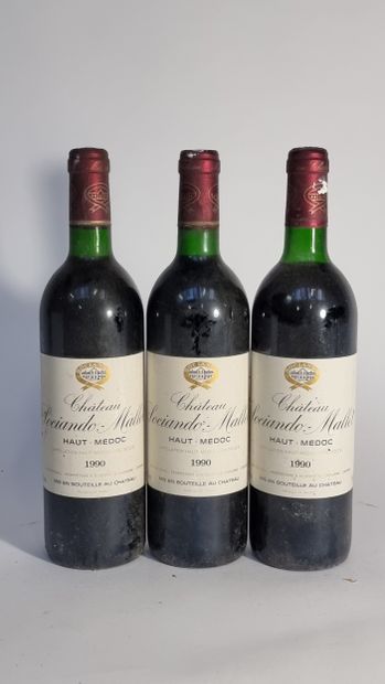 3 B CHATEAU SOCIANDO-MALLET 1990 Haut-Médoc...