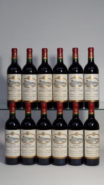 12 B CHATEAU CHASSE-SPLEEN (Caisse Bois d'origine)...