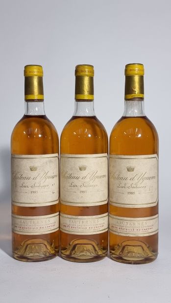 3 B CHATEAU D'YQUEM 1985 C1 Supérieur Sauternes...