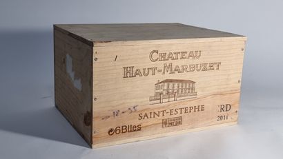6 B CHATEAU HAUT-MARBUZET (Caisse Bois d'origine)...