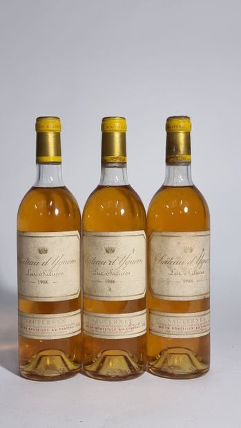 3 B CHATEAU D'YQUEM 1986 C1 Supérieur Sauternes...