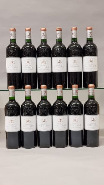 12 B CHATEAU PAPE CLEMENT Red (original wooden...