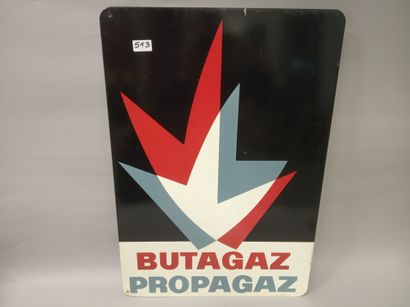BUTAGAZ PROPAGAZ - Plaque émaillée double-face...