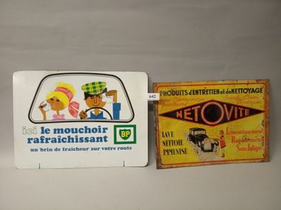 Set of 2 printed / screen-printed thin sheet...