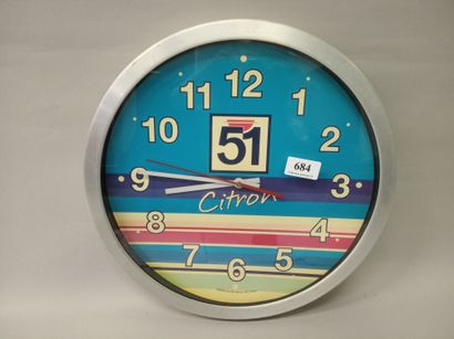 PASTIS 51 LEMON
Quartz clock.
Aluminum frame...
