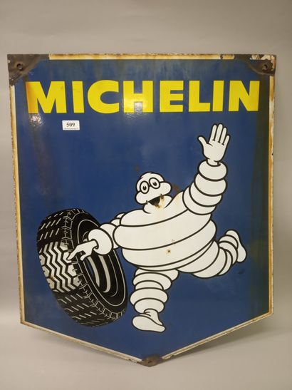 MICHELIN - Plaque émaillée double face en...
