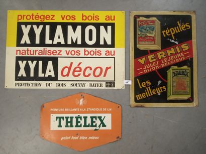 Set of 3 lithographed or screen-printed thin...