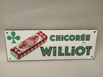 WILLIOT Chicorée.
Plaque émaillée en tôle...