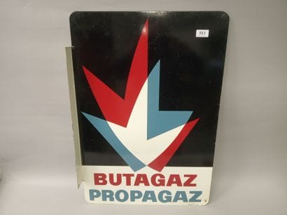 BUTAGAZ PROPAGAZ - Plaque émaillée double-face...