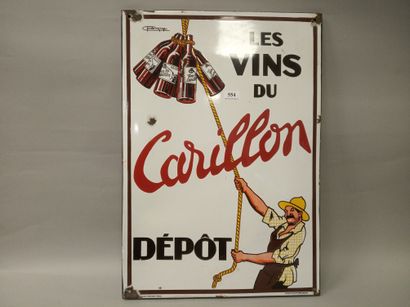 LES VINS DU CARILLON - Dépôt.
Plaque émaillée...