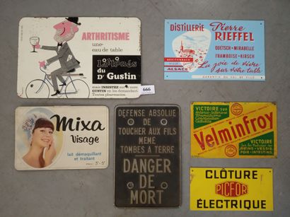 Set of 6 silkscreened sheet metal plates....