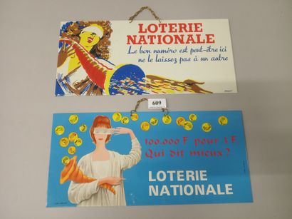 NATIONAL LOTTERY
2 printed thin sheet metal...