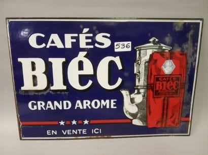 CAFES BIEC grand arôme en vente ici.
Plaque...