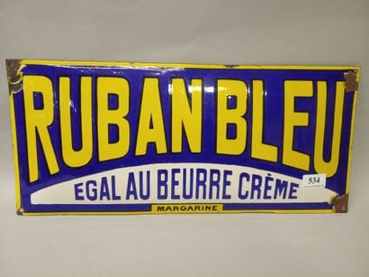 RUBAN BLEU Margarine.
Plaque émaillée bombée...
