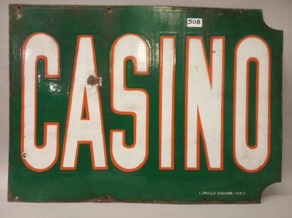 CASINO - Enseigne double-face en tôle épaisse...