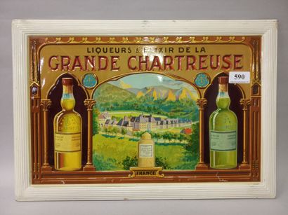 GRANDE CHARTREUSE - Liqueurs et élixir.
Plaque...