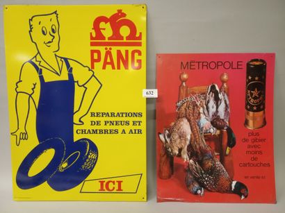 Set of 2 printed thin sheet metal plates....