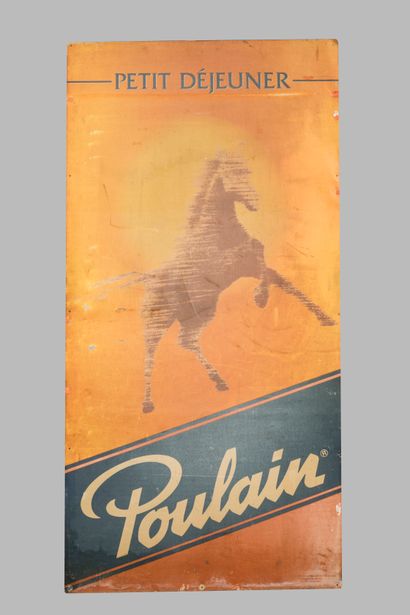 CHOCOLAT POULAIN 
Grande tôle publicitaire...