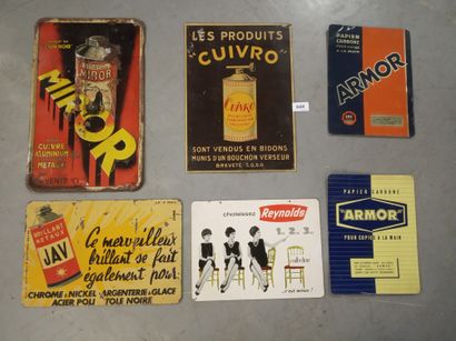 Set of 6 printed or lithographed thin sheet...