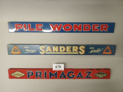 Set of 3 printed pressed sheet metal shelving...