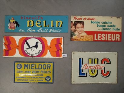 Set of 5 printed or screen-printed thin sheet...