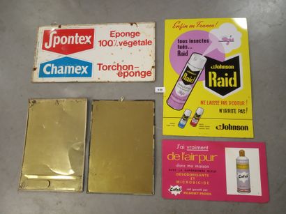 Set of 5 silk-screened thin sheet metal signs,...