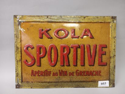 KOLA SPORTIVE Aperitif with grenache wine.
Stamped...