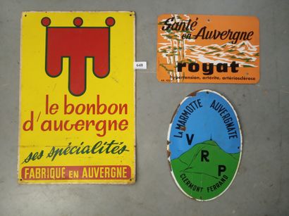 Set of 3 thick silk-screened sheet metal...