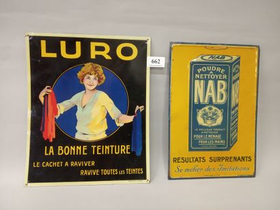 Set of 2 lithographed thin sheet metal plates....