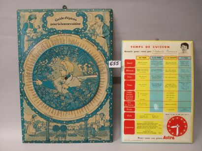 Set of 2 lithographed thin sheet metal plates...