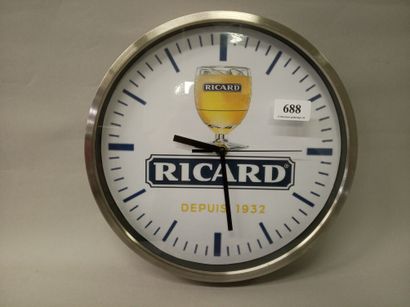RICARD SINCE 1932 
Quartz clock.
Aluminum...