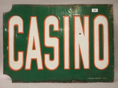 CASINO - Enseigne double-face en tôle épaisse...