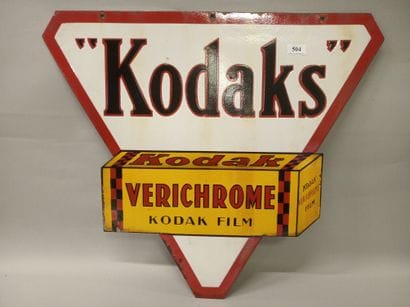 KODAKS'' VERICHROME KODAK FILM.
Plaque émaillée...