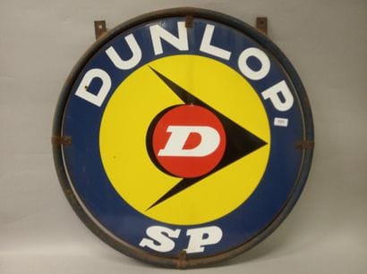 DUNLOP SP - Plaque émaillée double-face en...