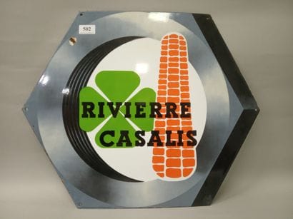RIVIERE CASALIS - Plaque émaillée en tôle...