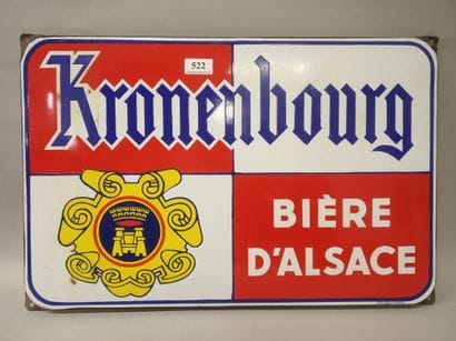 KRONENBOURG Bière d'Alsace.
Plaque en tôle...