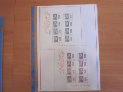 Une pochette avec des feuilles d'exposition...