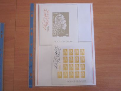 Une pochette avec des feuilles d'exposition...